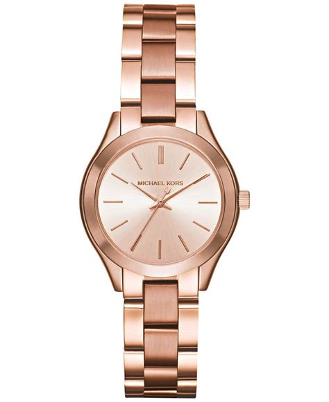 michael kors mini slim runway women's wrist watch - 33mm|Michael Kors Mini Slim Runway Stainless Steel Watch.